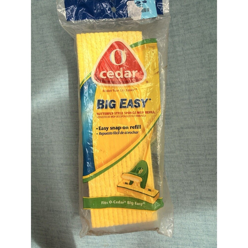 O-Cedar Big Easy Flat Sponge Mop Refill New In Package 9" Long Discontinued 2008